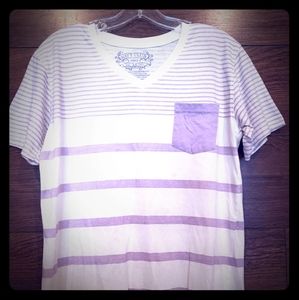 Men's V-neck Striped Tee